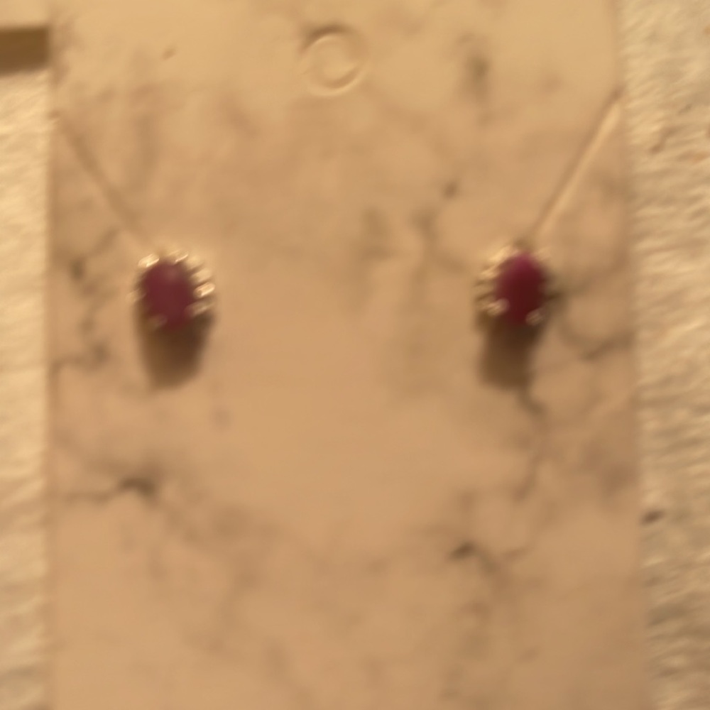 Ruby Sterling Silver Studs Earrings - Picture 3 of 3